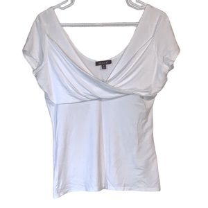 Kenar white twist front blouse size M